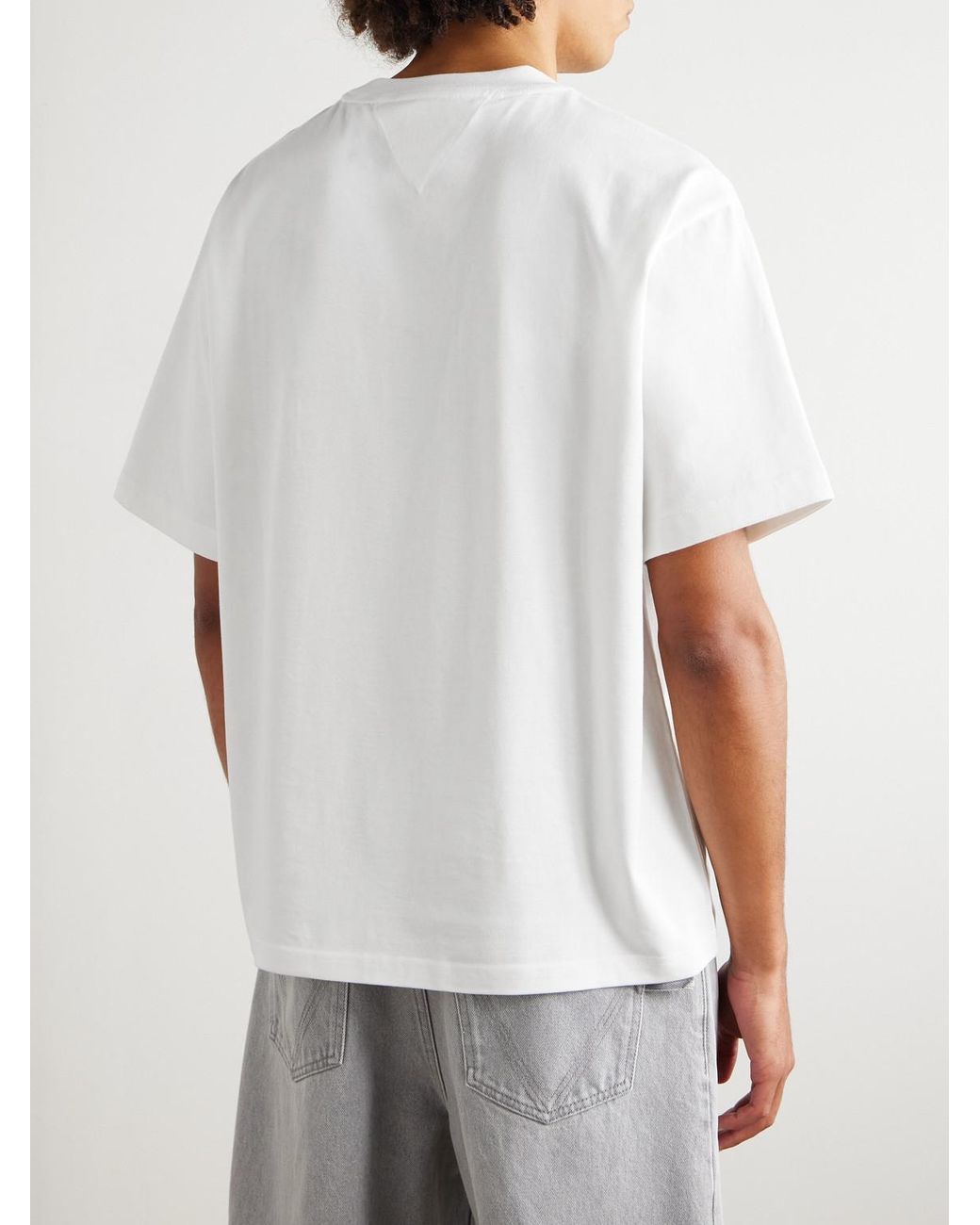 Bottega Veneta White Oversized Printed Cotton-Jersey T-Shirt for men