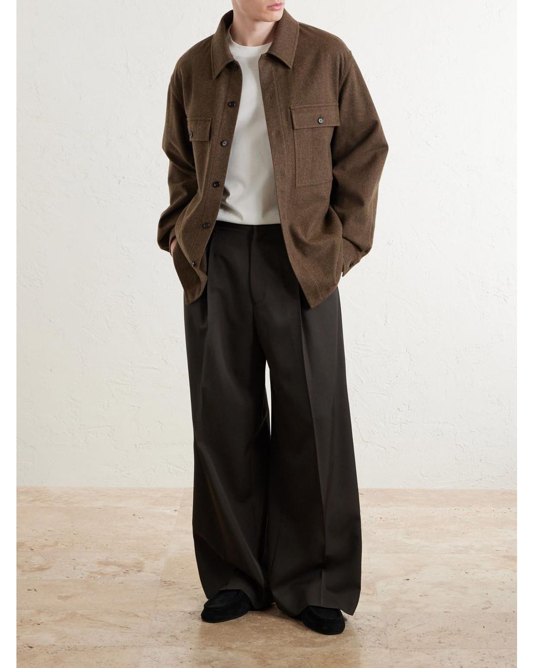 Jil Sander Brown Virgin Wool Overshirt for men