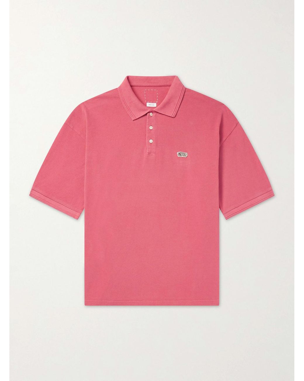 Visvim Pink Logo-embroidered Cotton Polo Shirt for men