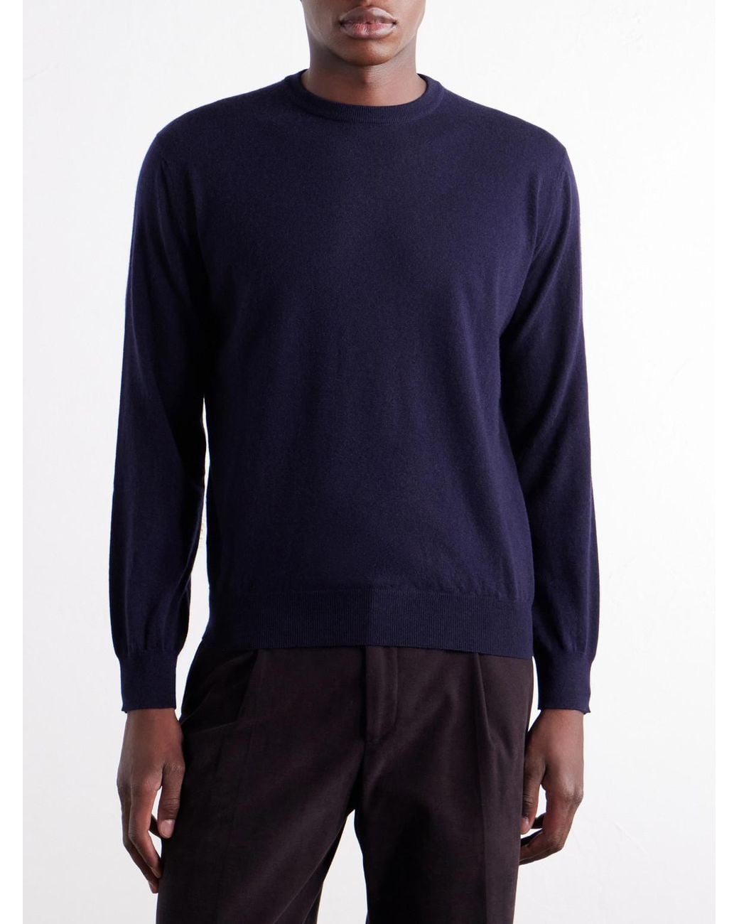 Canali Blue Cashmere Sweater for men