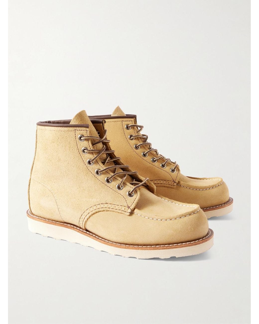 Red Wing Natural 8833 Classic Moc Brushed-Leather Boots for men