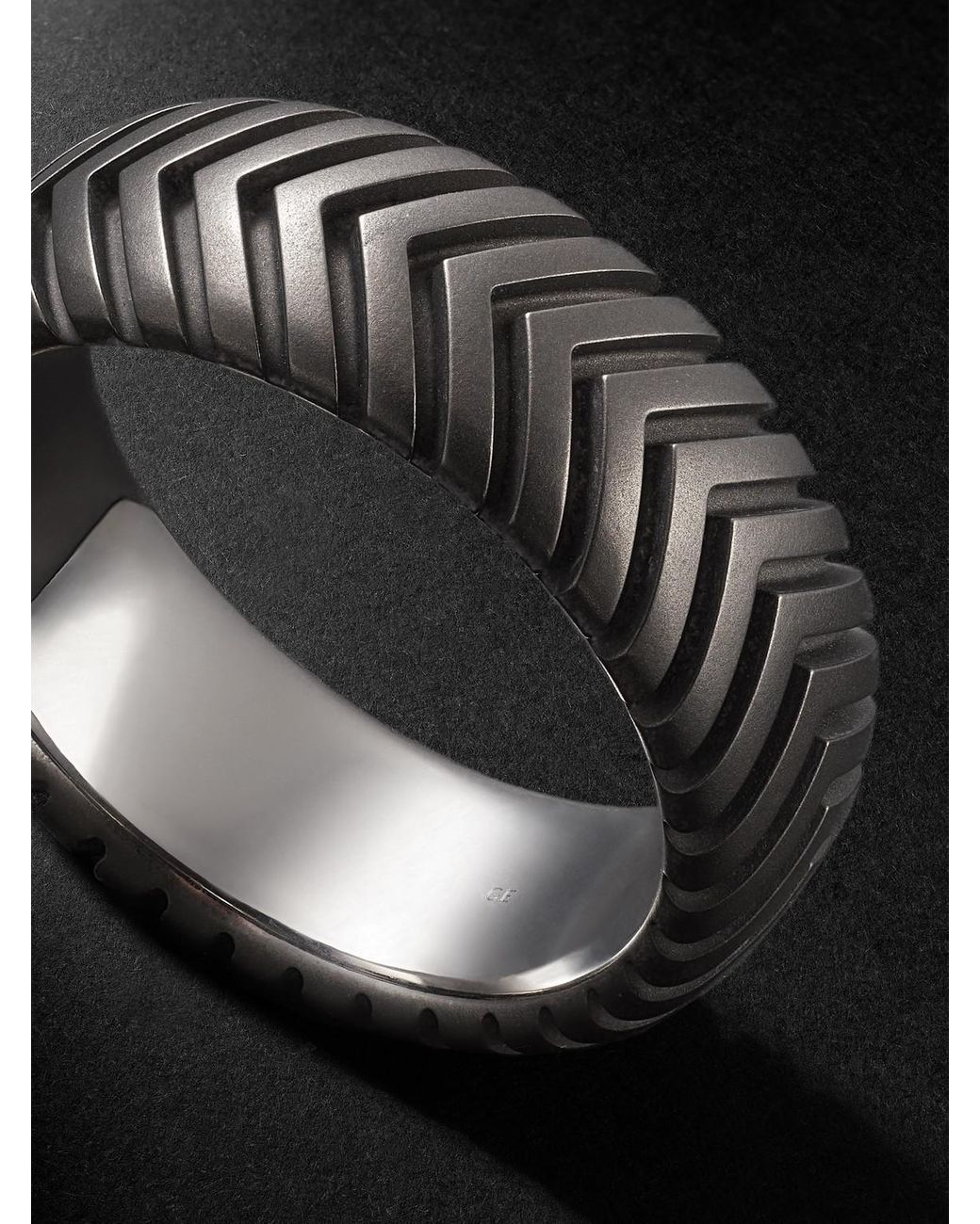 David Yurman Black Chevron Titanium Ring for men