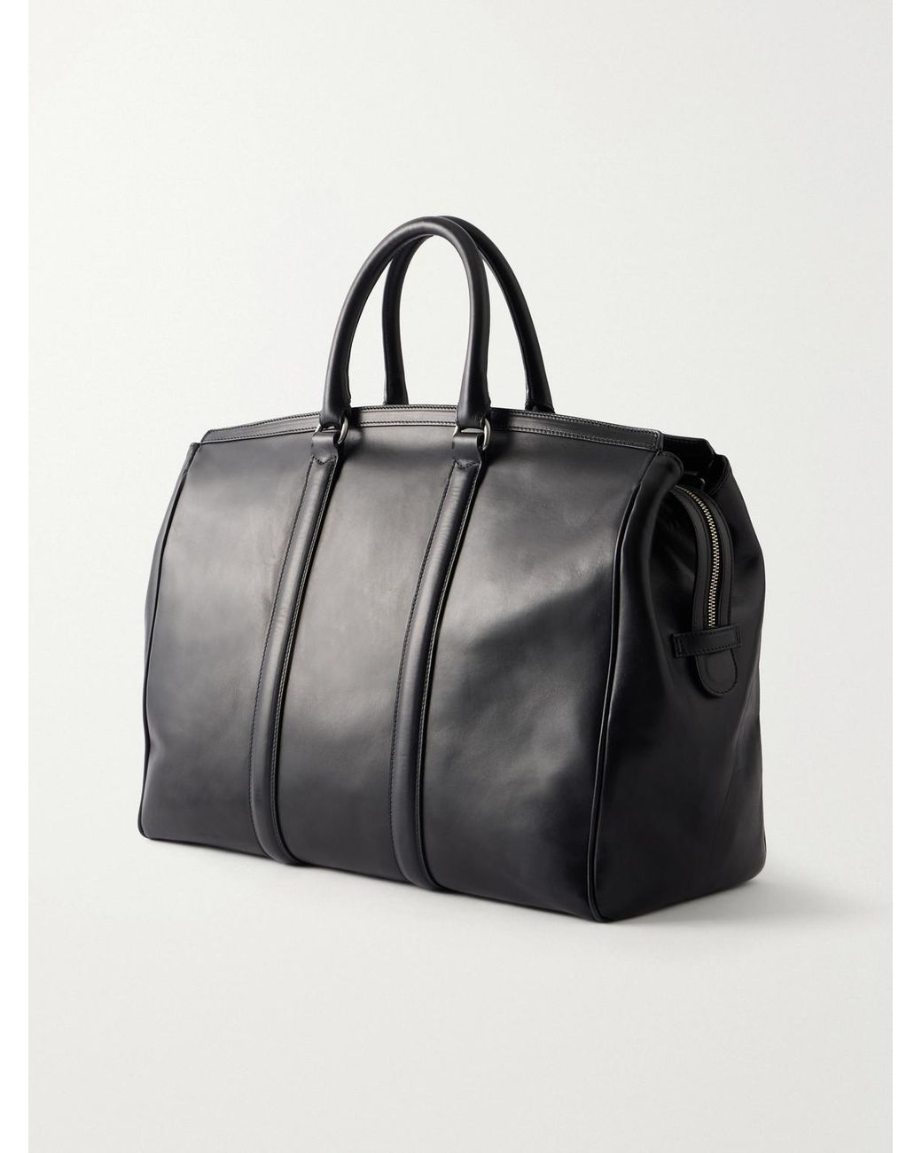 Officine Creative Black Quentin 009 Leather Weekend Bag for men