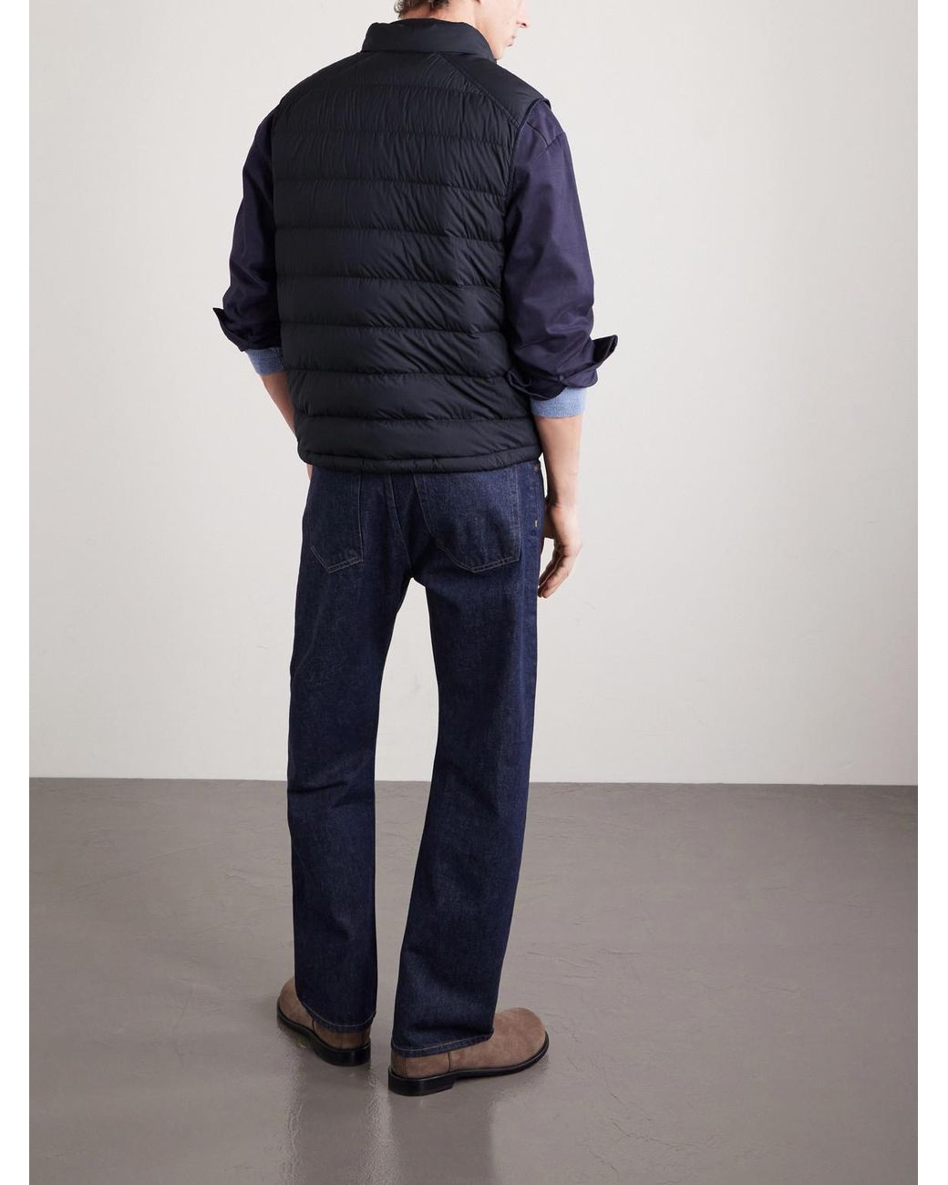 Moncler Blue Barthe Logo-Appliquéd Quilted Nylon Down Gilet for men