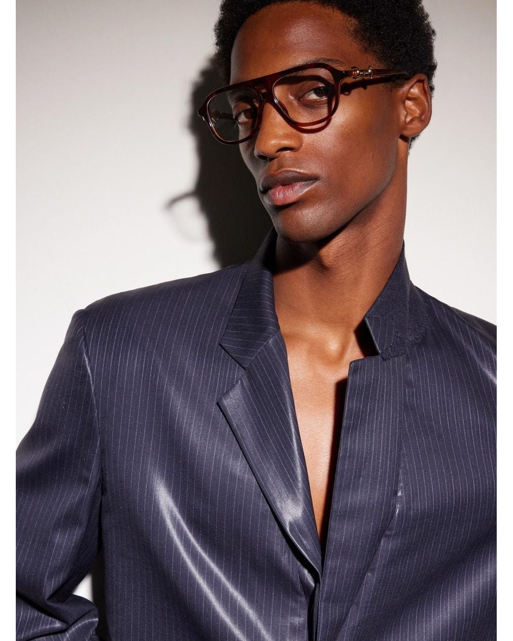 Gucci Brown Horsebit-Detailed Aviator-Style Recycled-Acetate Glasses for men