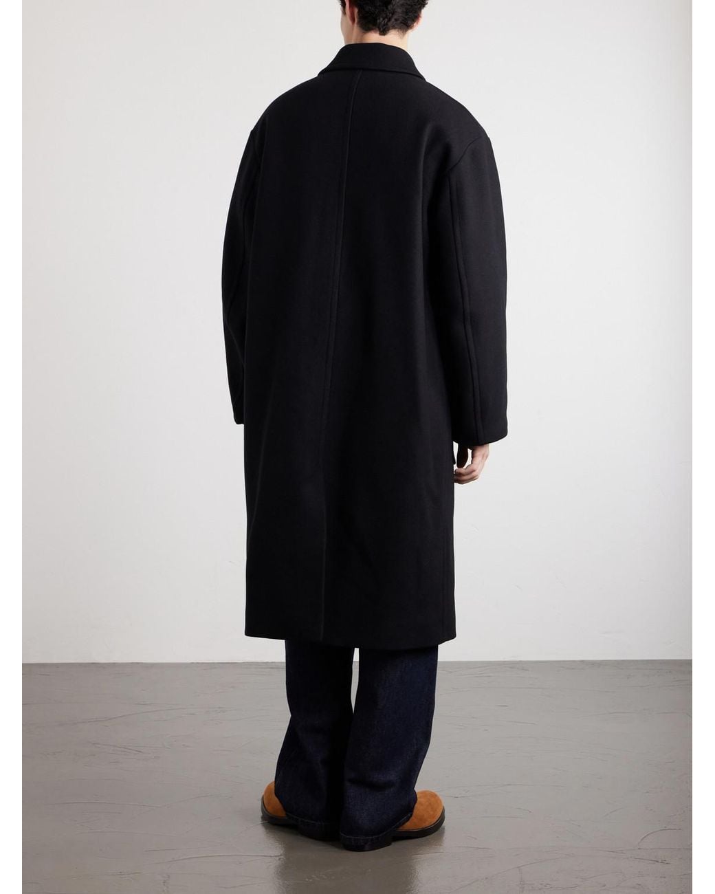 Dries Van Noten Blue Oversized Wool-Blend Coat for men