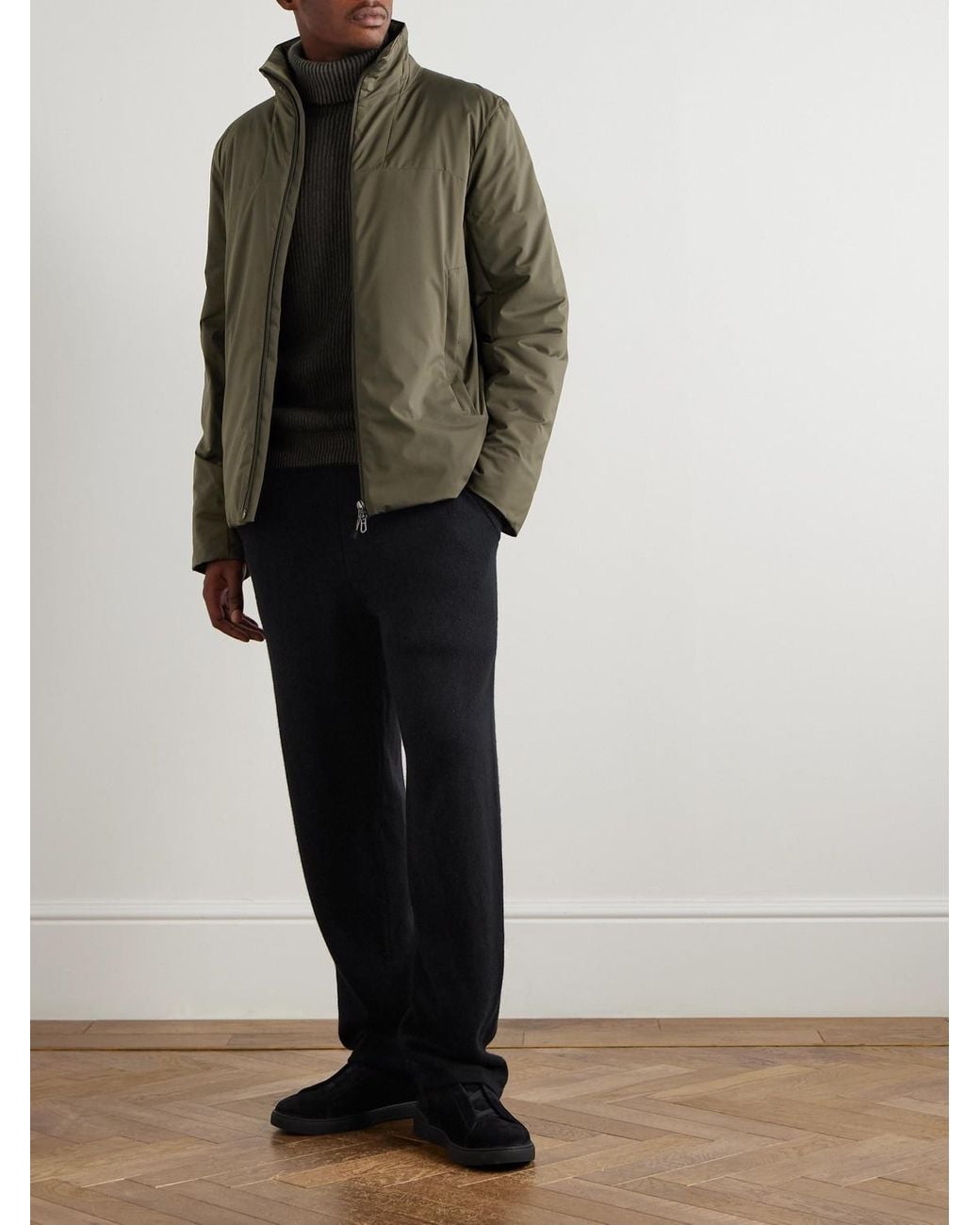 Sease Green Padded Recycled-Shell Jacket for men