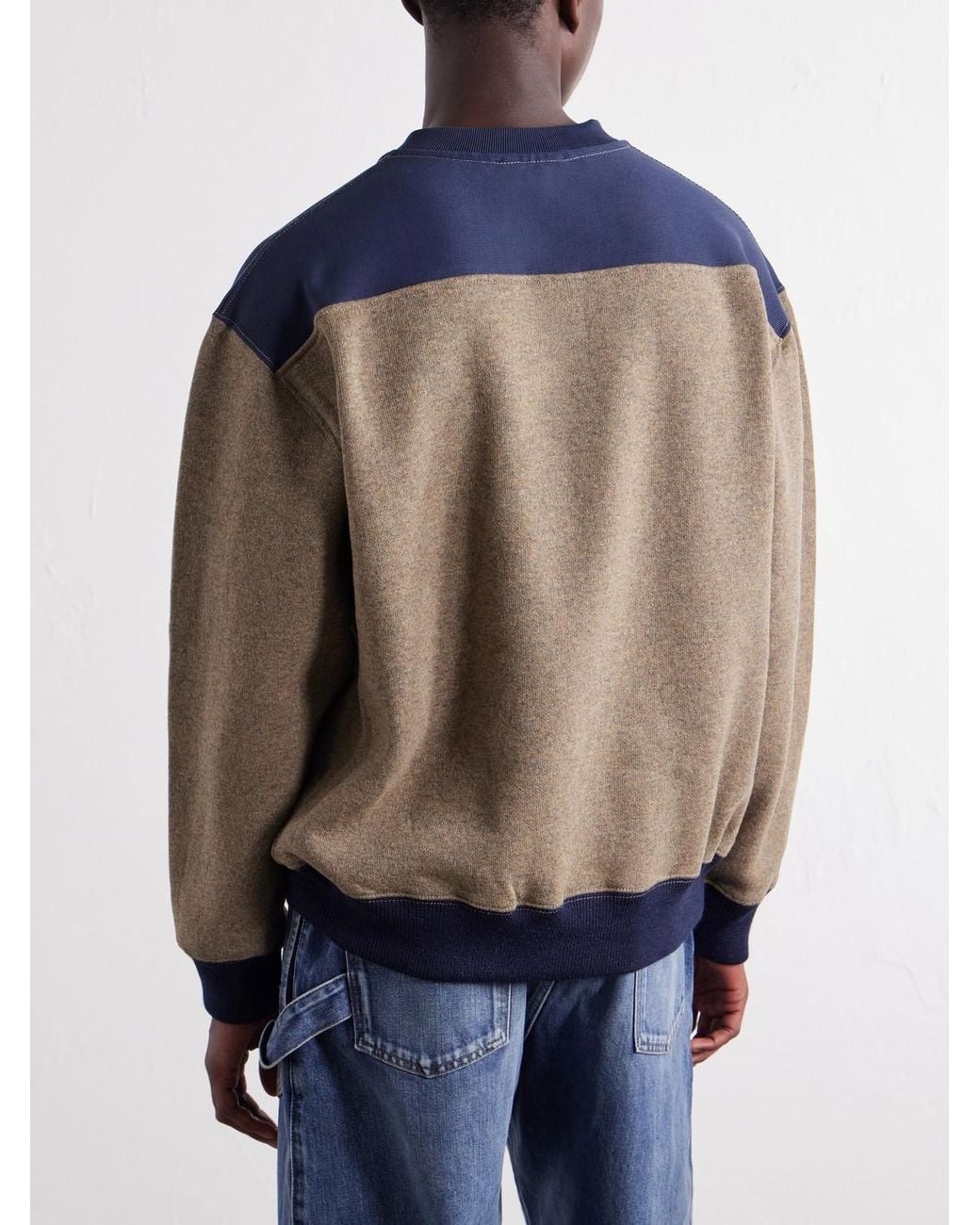 J.W. Anderson Blue Logo-Embroidered Wool-Blend Jersey Sweatshirt for men