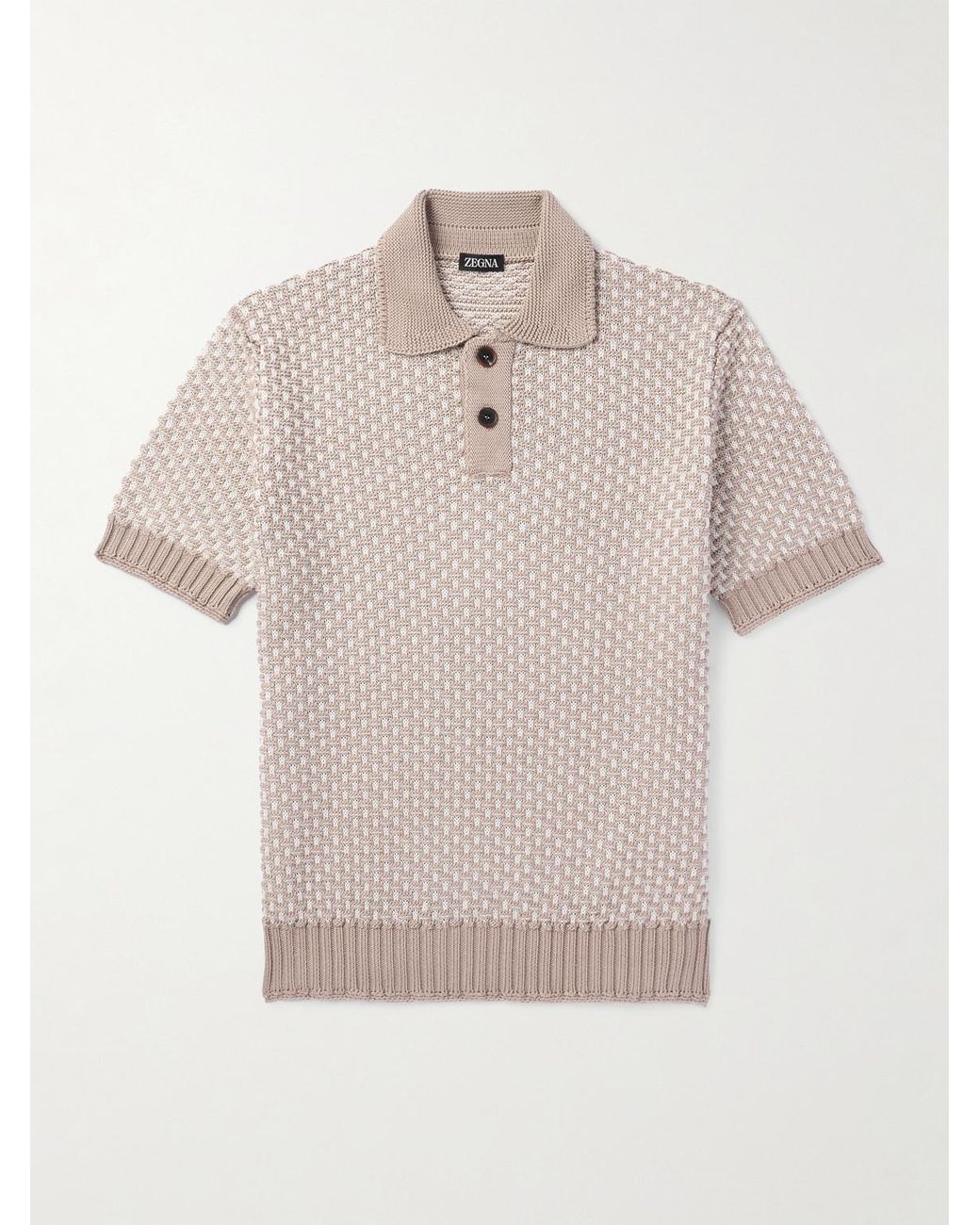 Zegna Natural Silk, Cotton And Linen-Blend Polo Shirt for men