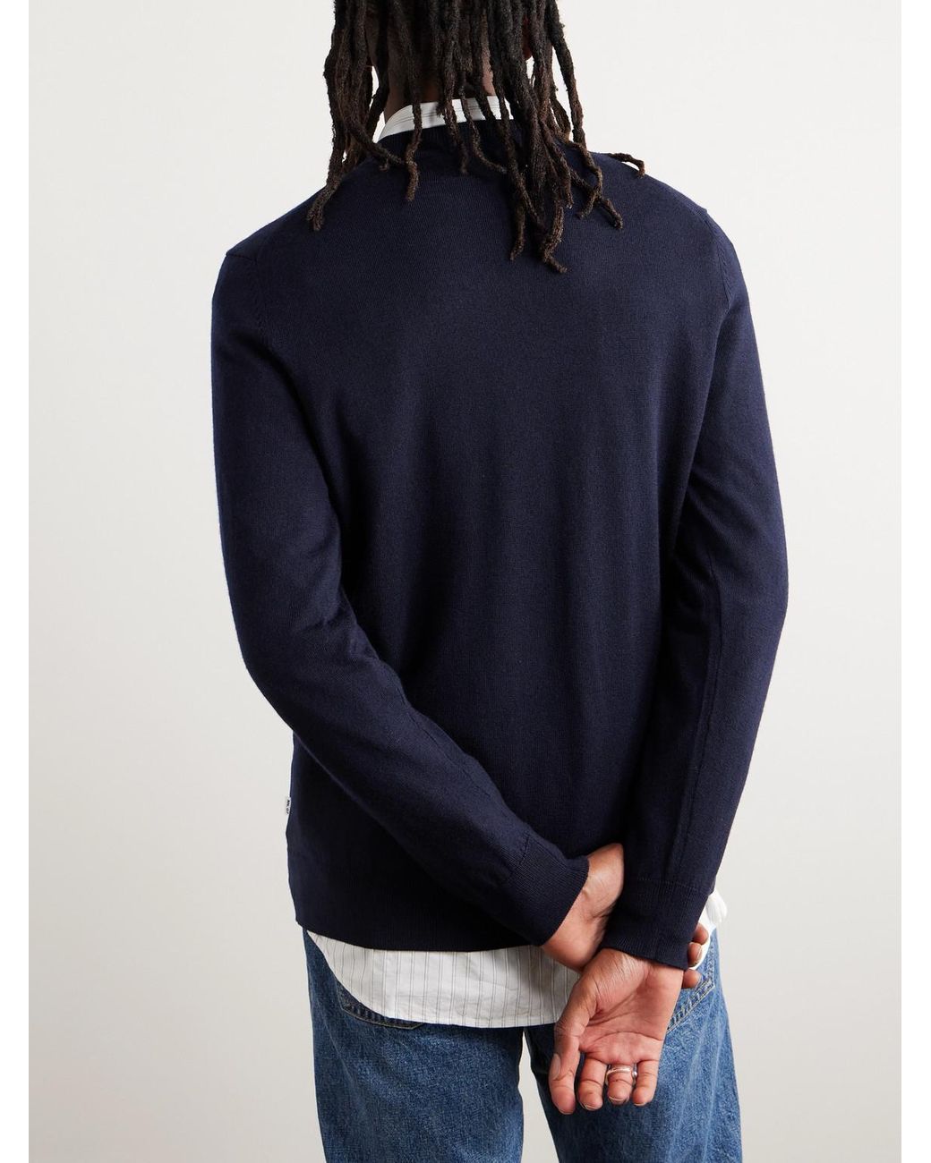 NN07 Blue Ted 6605 Wool Sweater for men