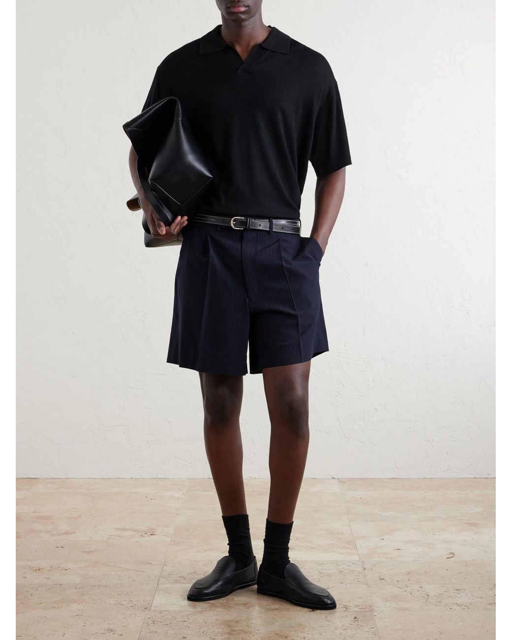 FRAME Blue Knitted Cotton Polo Shirt for men