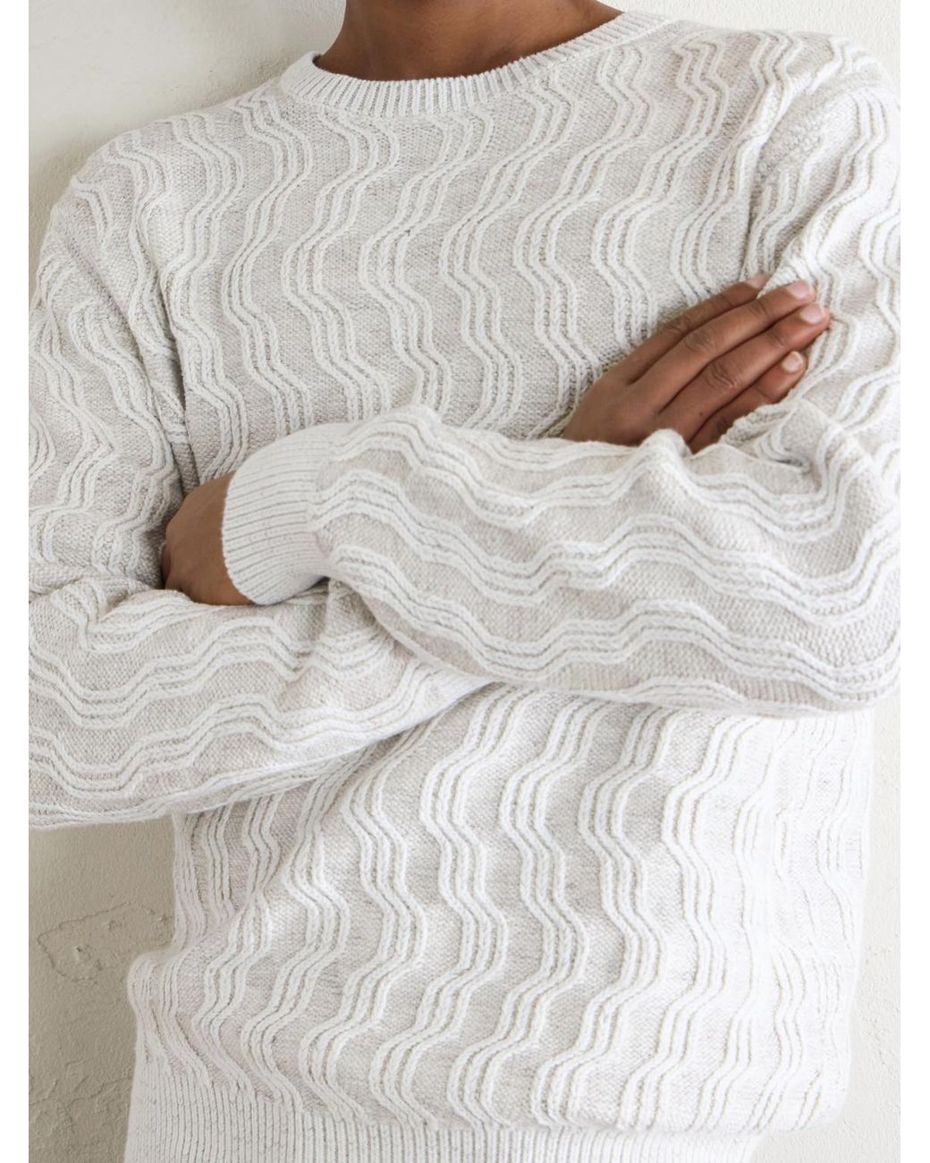 Aimé Leon Dore White Cable-Knit Cotton-Blend Sweater for men
