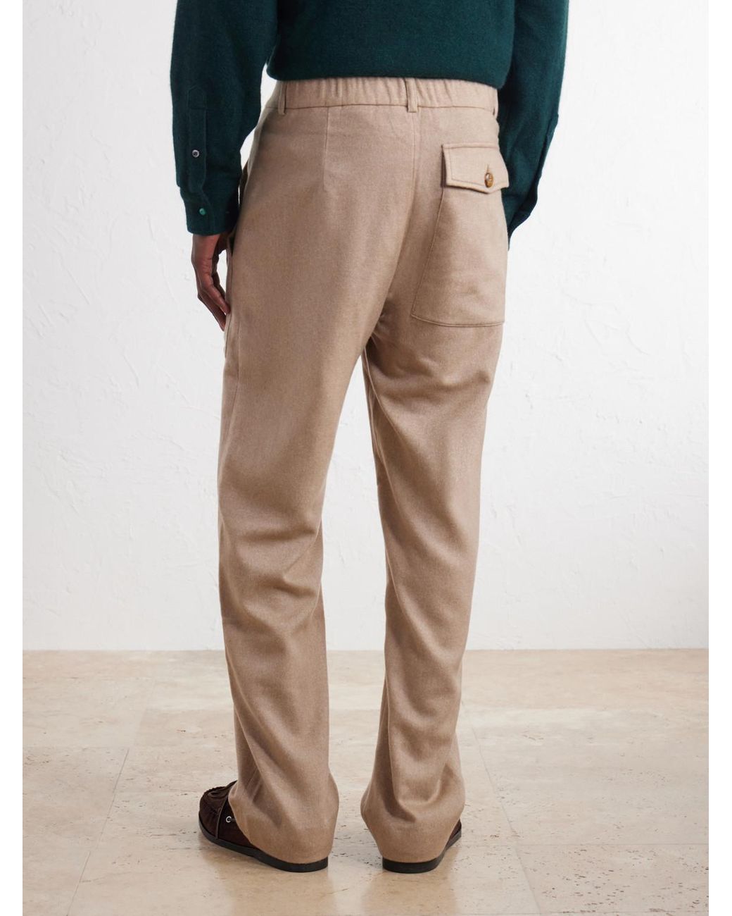 God's True Cashmere Natural Straight-Leg Cashmere-Canvas Trousers for men