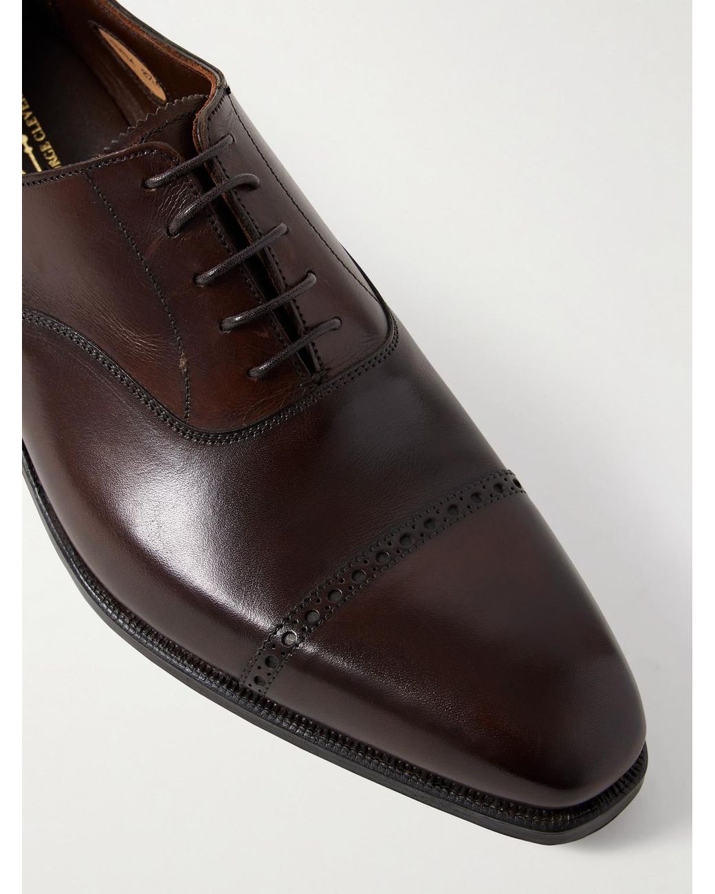 George Cleverley Brown Charles Cap-Toe Leather Oxford Shoes for men