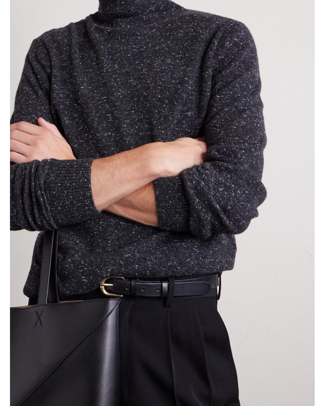 Dunhill Black Cashmere-blend Rollneck Sweater for men