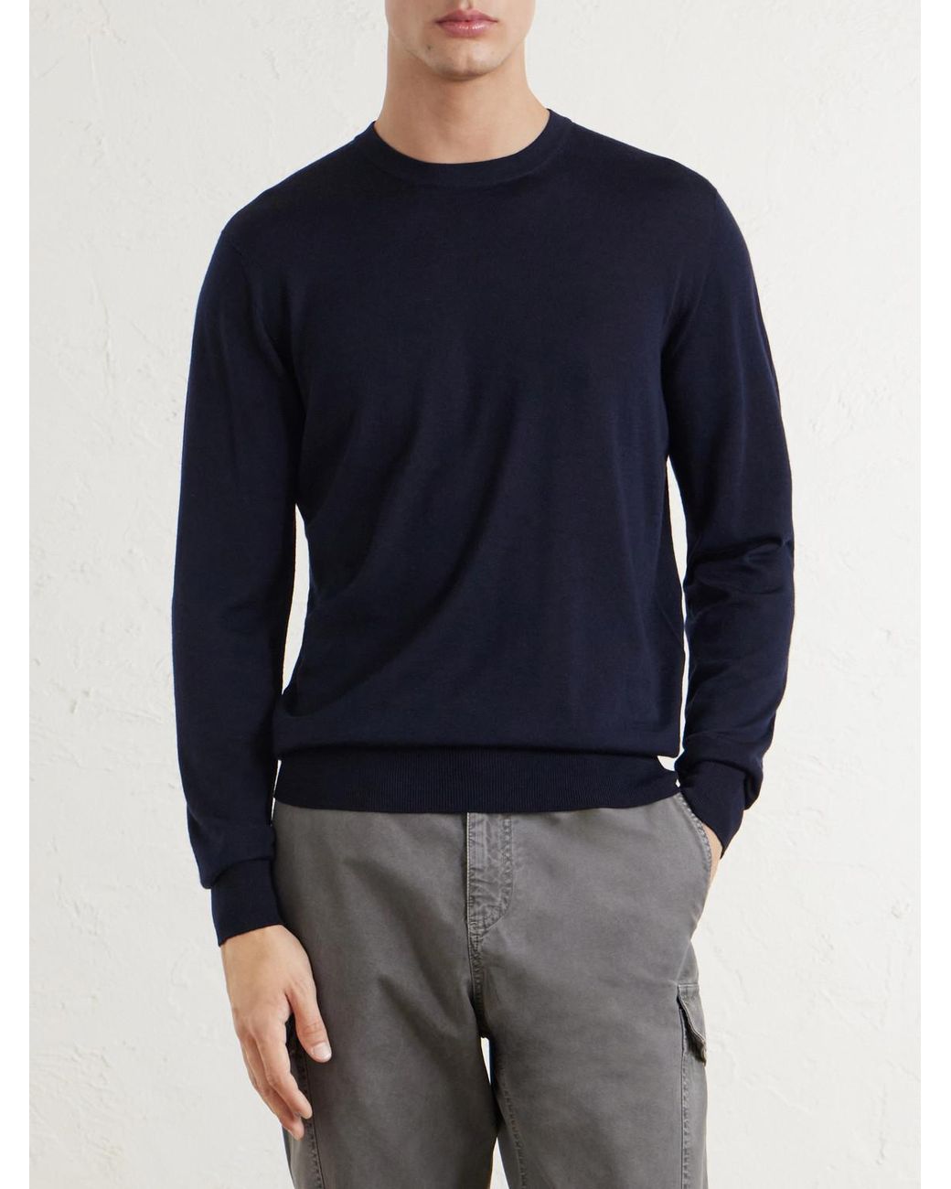 Sease Blue Lasca Wish® Virgin Wool T-shirt for men
