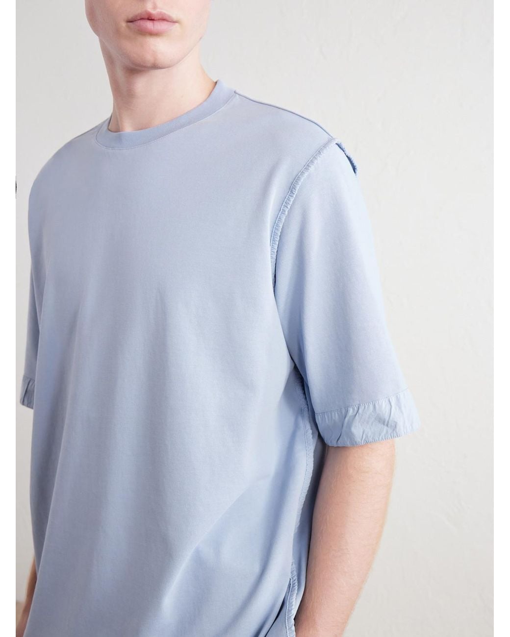 Casey Casey Blue Felix Garment-Dyed Cotton-Jersey T-Shirt for men