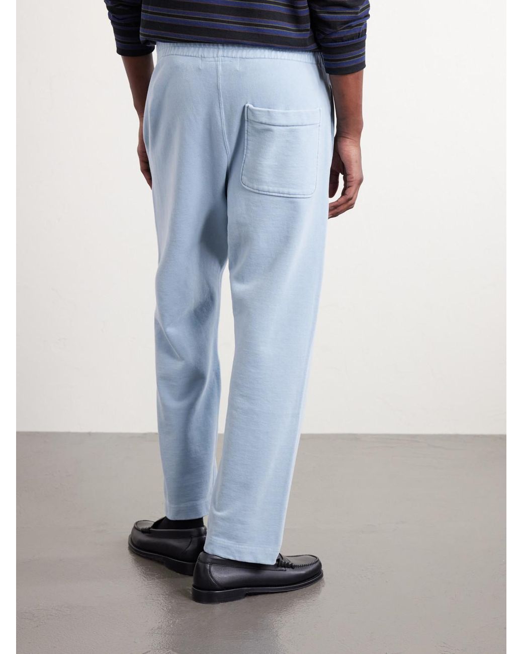 Remi Relief Blue Straight-leg Cotton-jersey Sweatpants for men