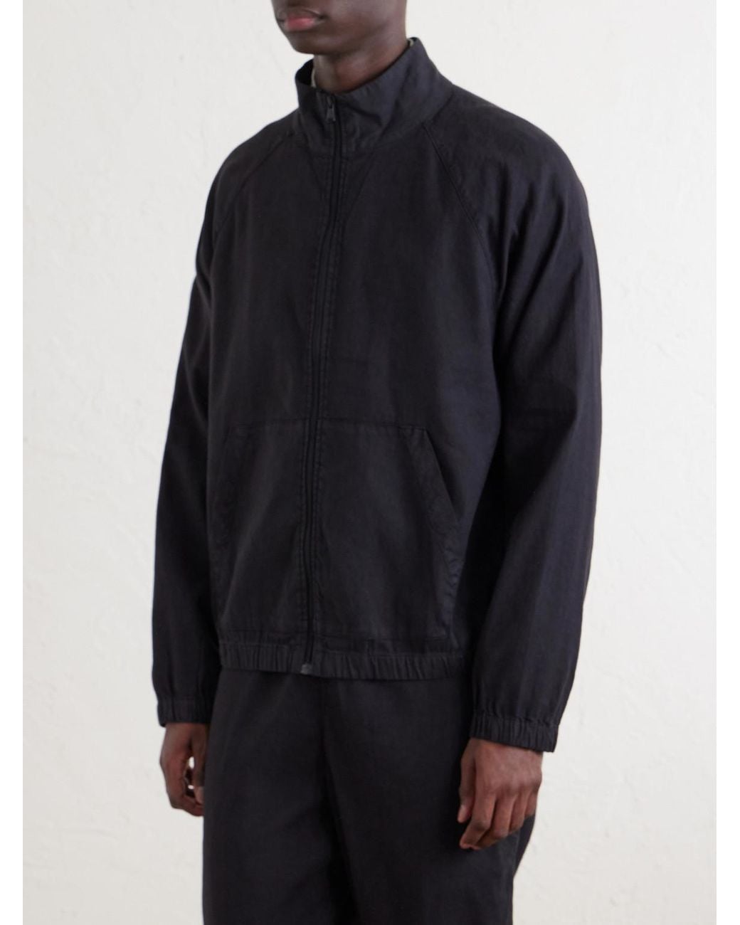 James Perse Black Linen-Blend Blouson Jacket for men
