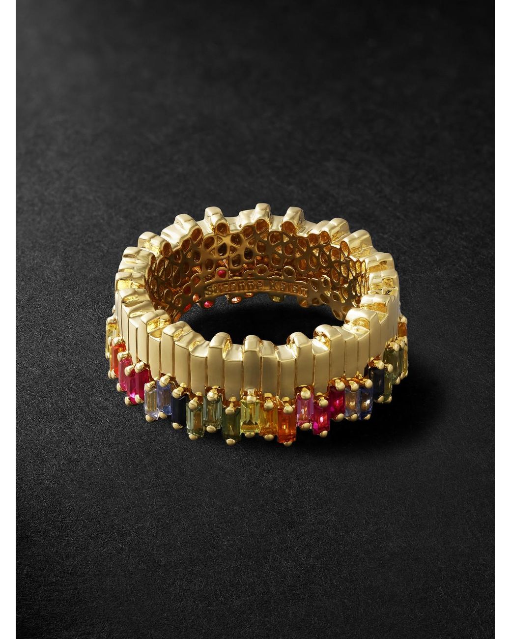 Suzanne Kalan Black 18-Karat Sapphire Ring for men