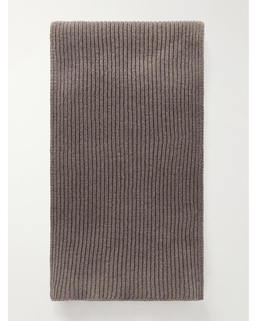 John Smedley Brown Stark Ribbed Recycled-Cashmere And Wool-Blend Scarf for men