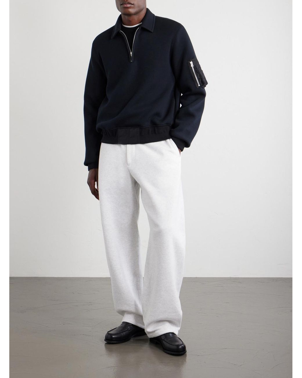 Sacai White Straight-leg Cotton-jersey Sweatpants for men
