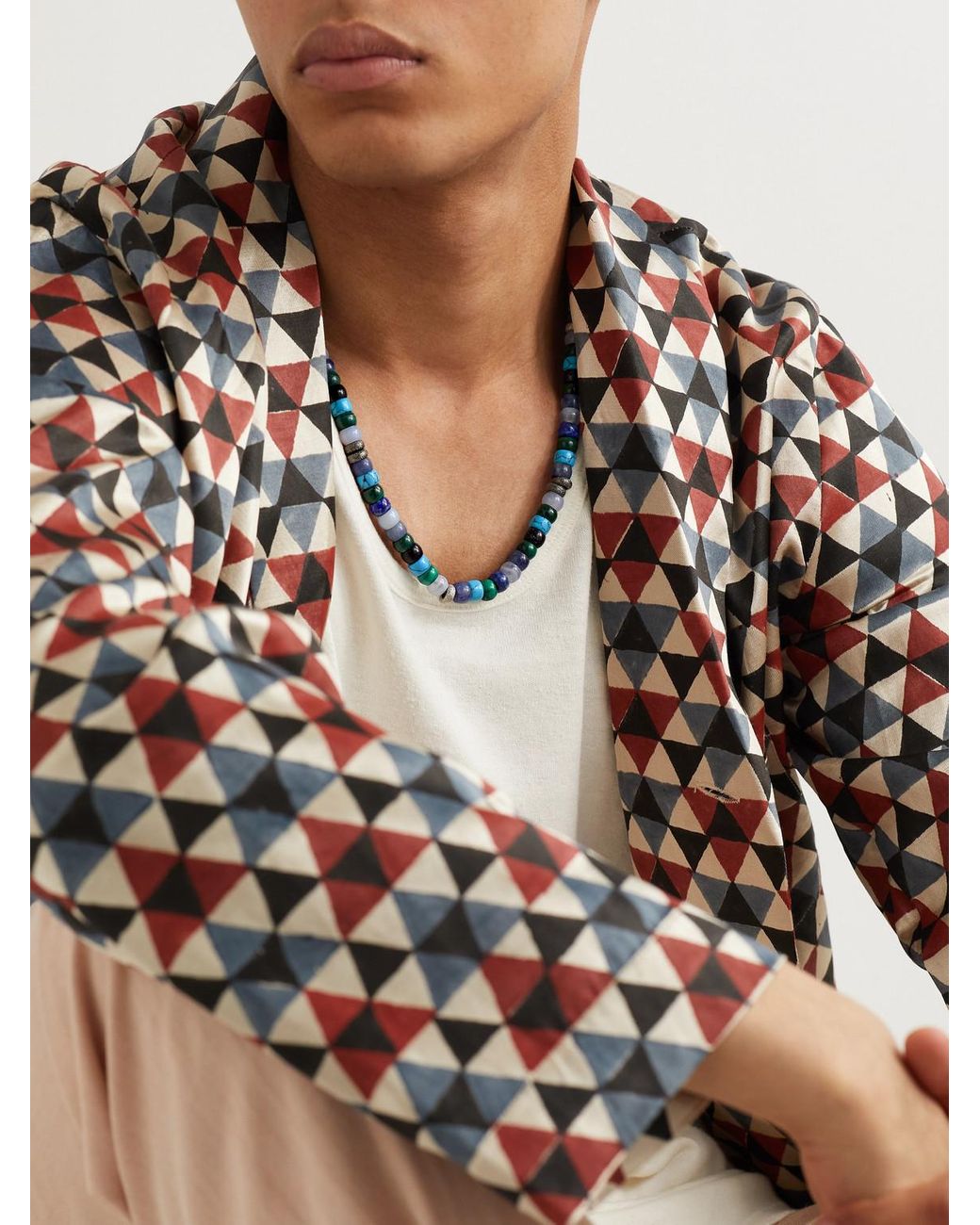 Carolina Bucci Portofino Forte Beads And Blackened Multi-Stone Necklace for men