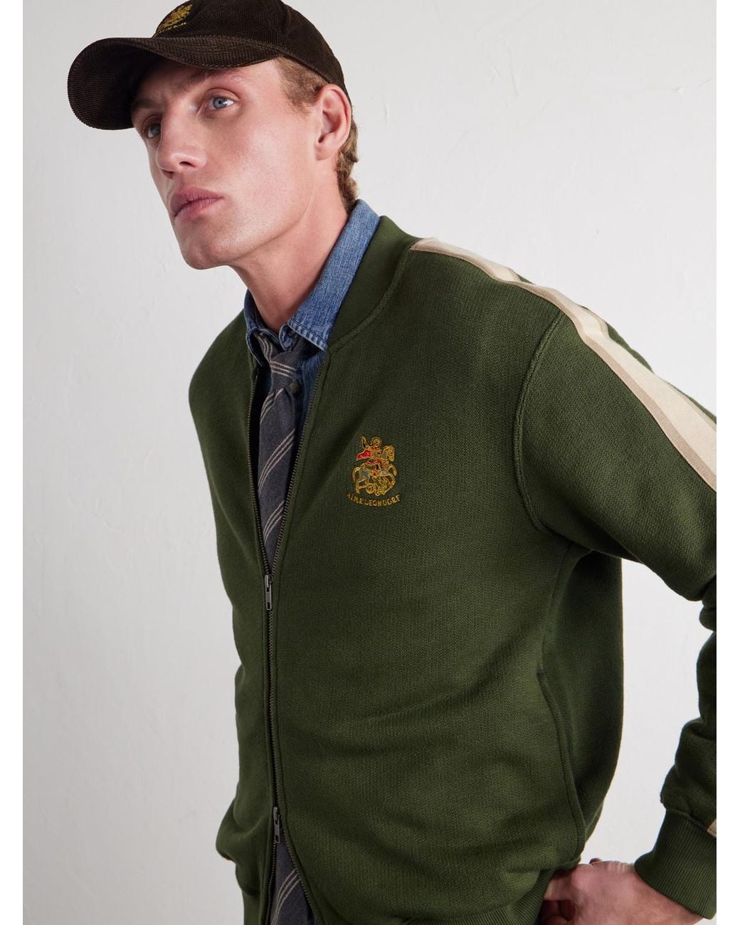 Aimé Leon Dore Brown St. George Logo-Embroidered Cotton-Dobby Corduroy Cap for men