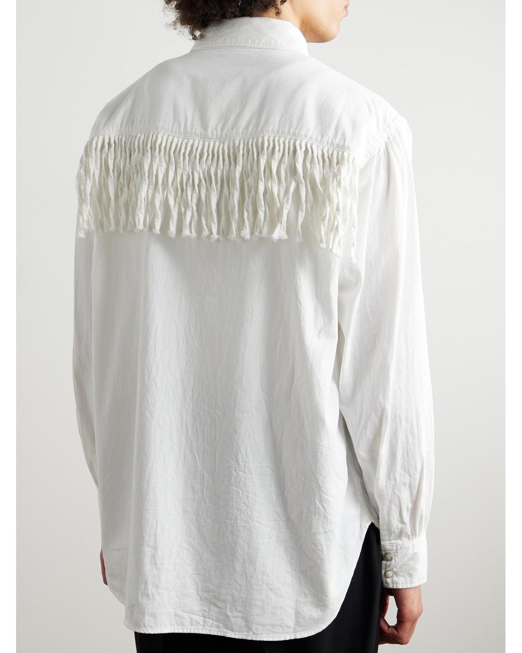 Kapital Natural Husky Fringed Denim Western Shirt for men
