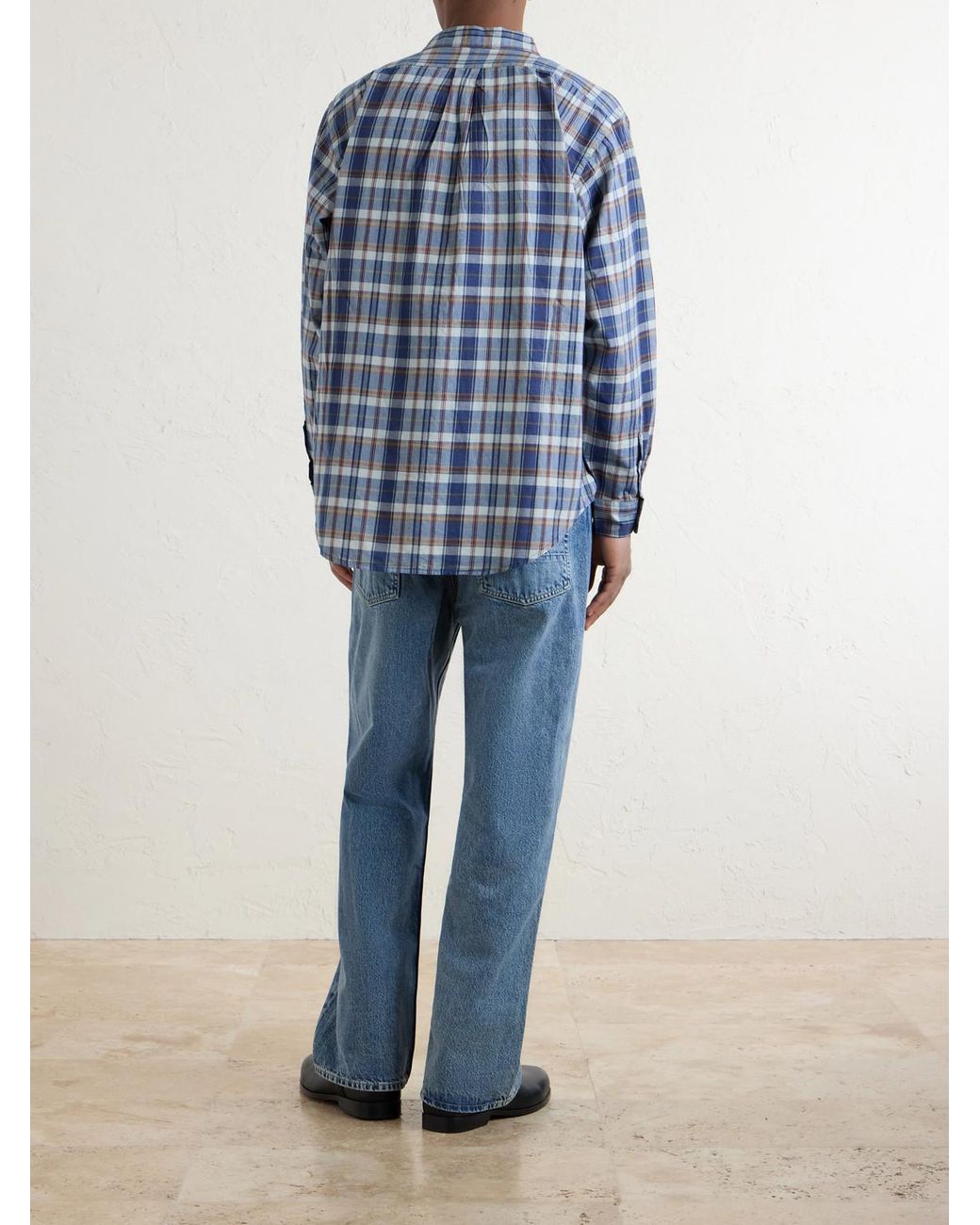 Aimé Leon Dore Blue Checked Cotton Shirt for men