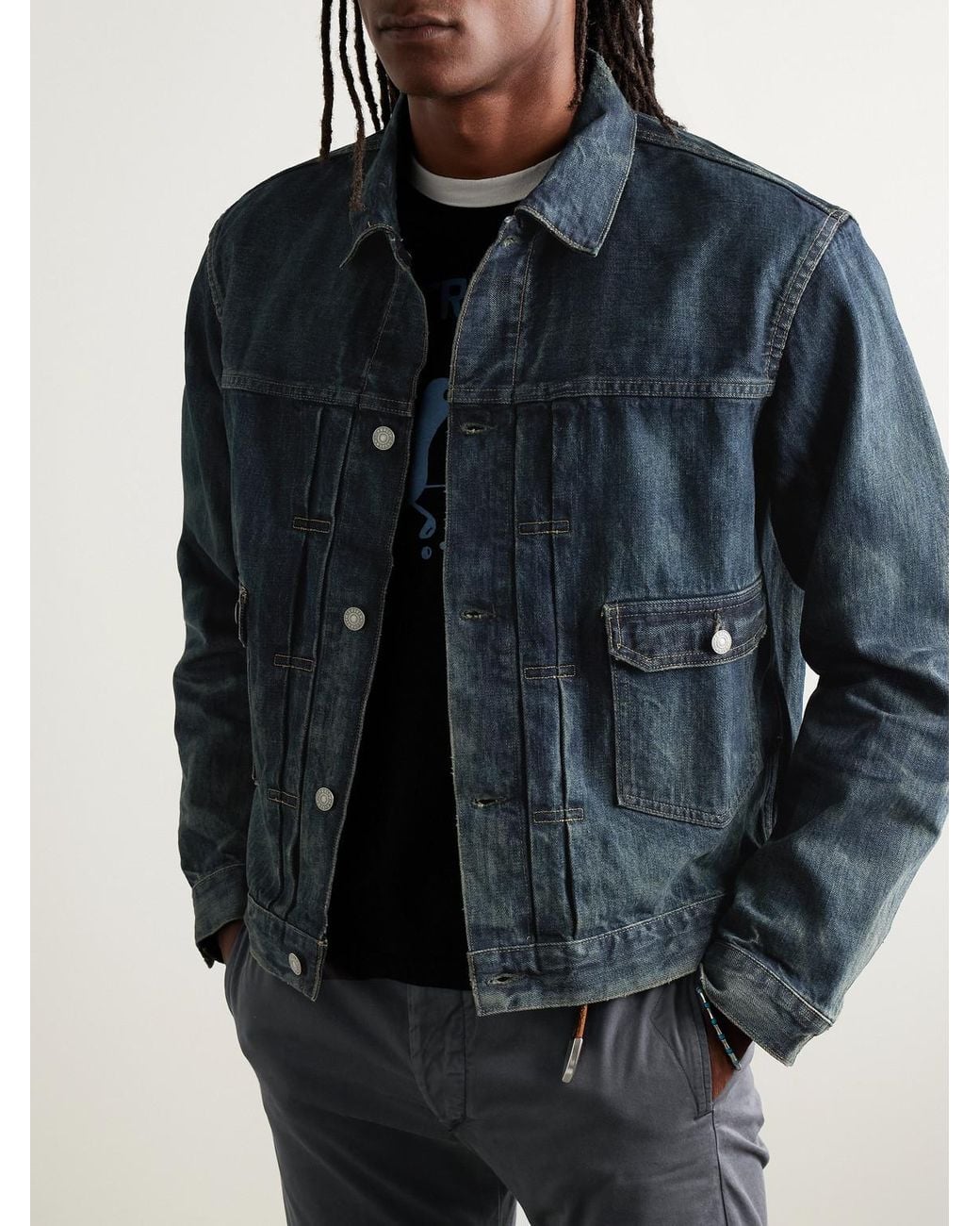Type 2 Denim Trucker Jacket di RRL in Blue da Uomo