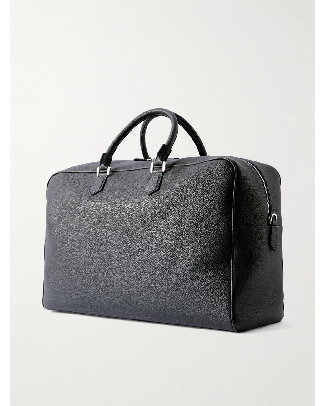 Serapian Black Full-Grain Leather Holdall for men