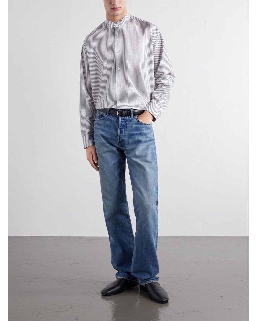 Totême White Striped Cotton-Poplin Shirt for men