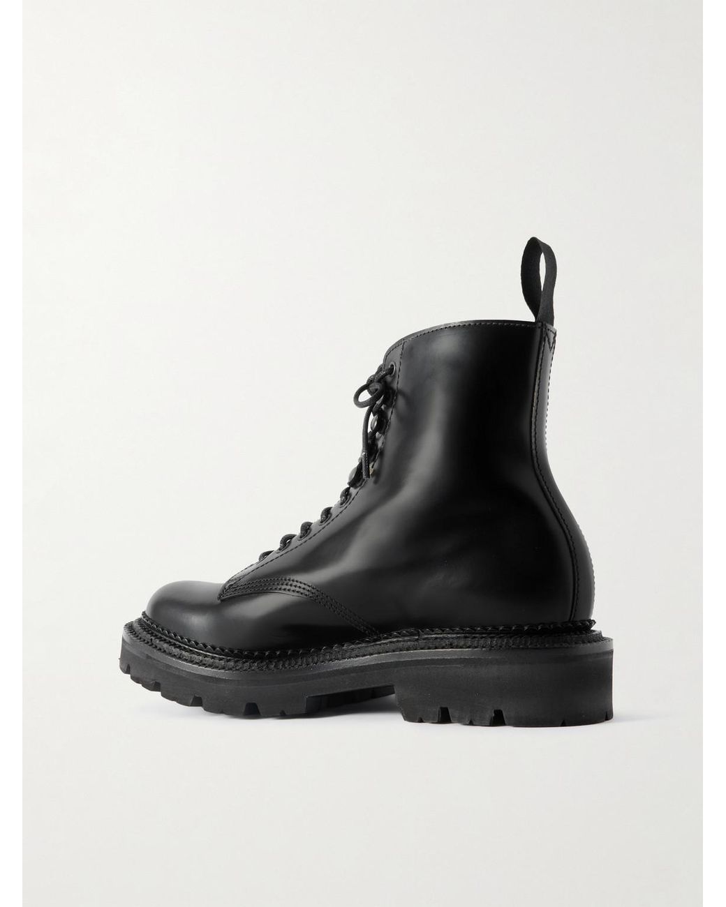 Jude Glossed-Leather Boots di GRENSON in Black da Uomo
