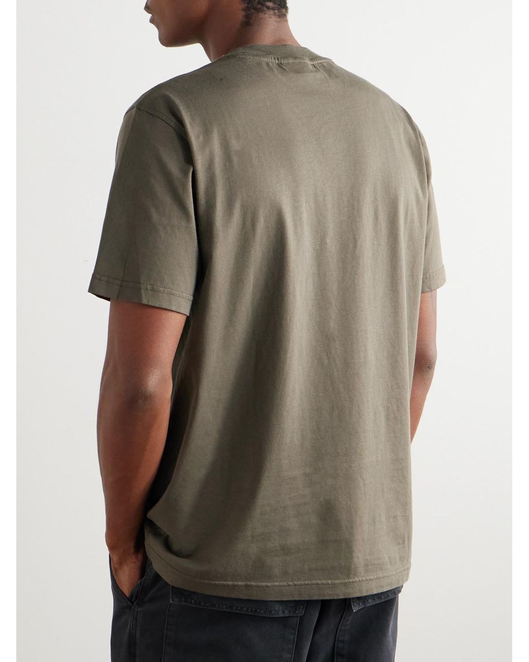 NN07 Gray Adam 3209 Logo-Embroidered Pima Cotton-Jersey T-Shirt for men