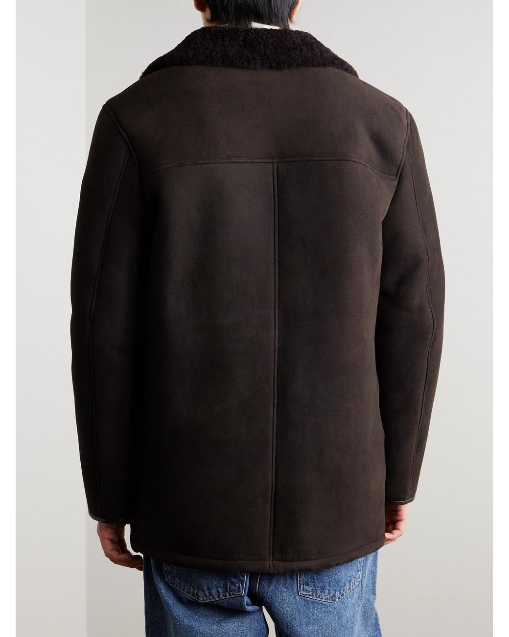 Mr P. Black Shearling Coat for men