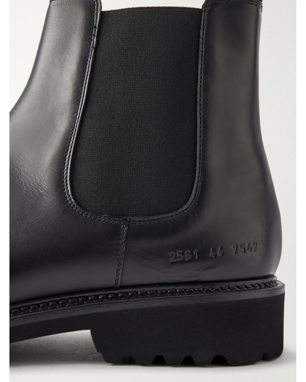 Common Projects Black Piuma Leather Chelsea Boots for men
