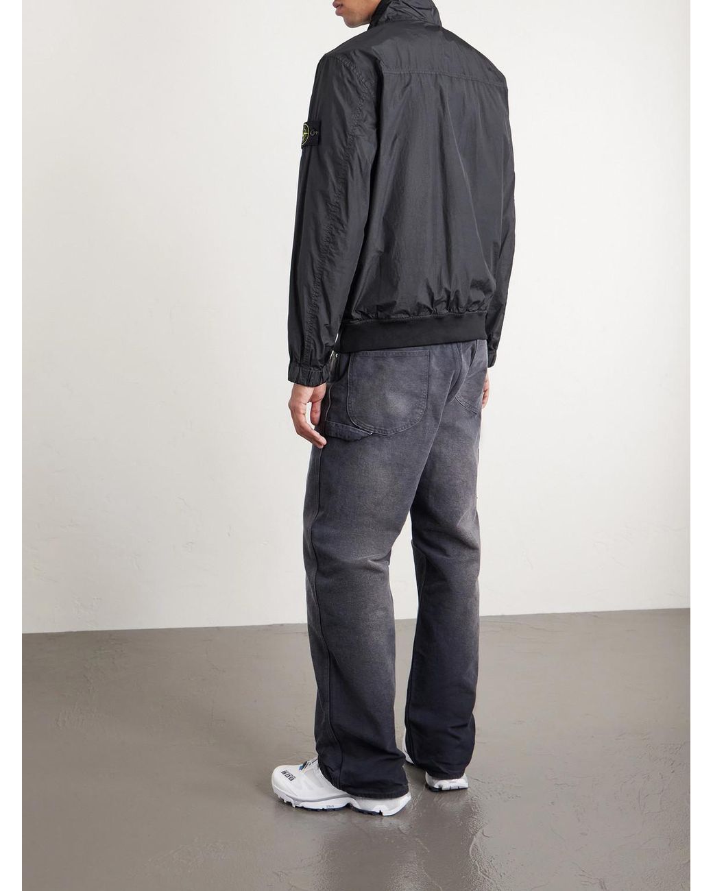 Stone Island Black Crinkled Recycled-Nylon Jacket for men
