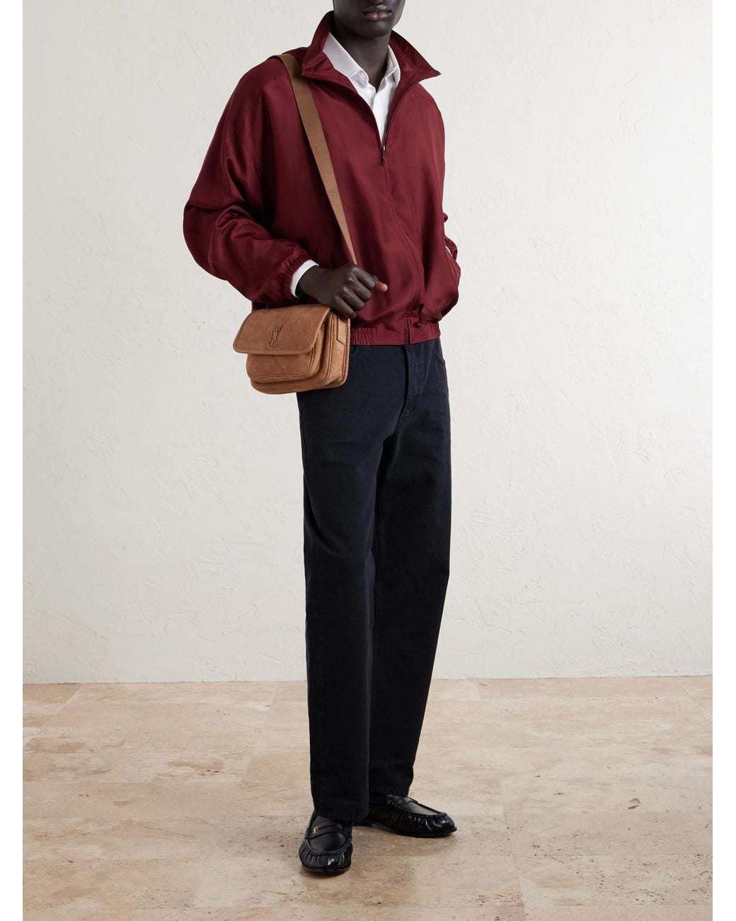 Saint Laurent Brown Niki Nubuck Shoulder Bag for men