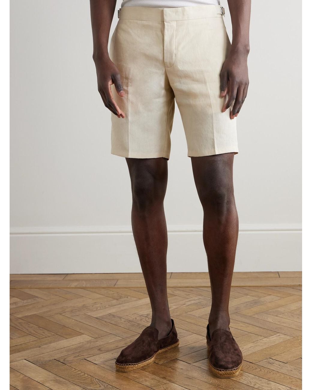 Orlebar Brown Natural Norwich Straight-Leg Linen Shorts for men