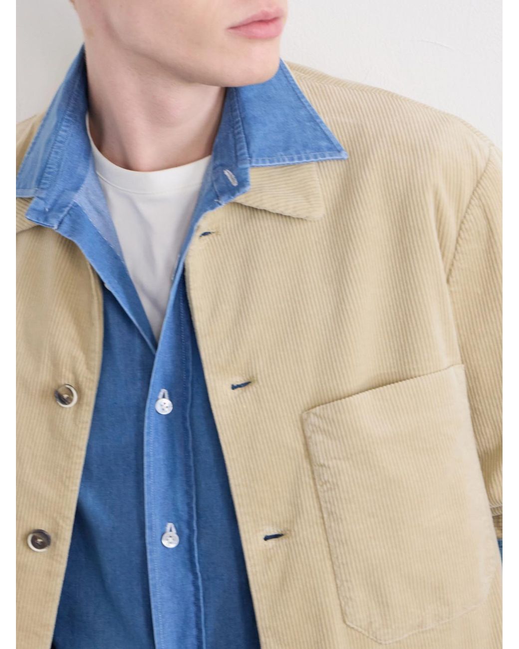 Barena Natural Cotton-Blend Corduroy Overshirt for men