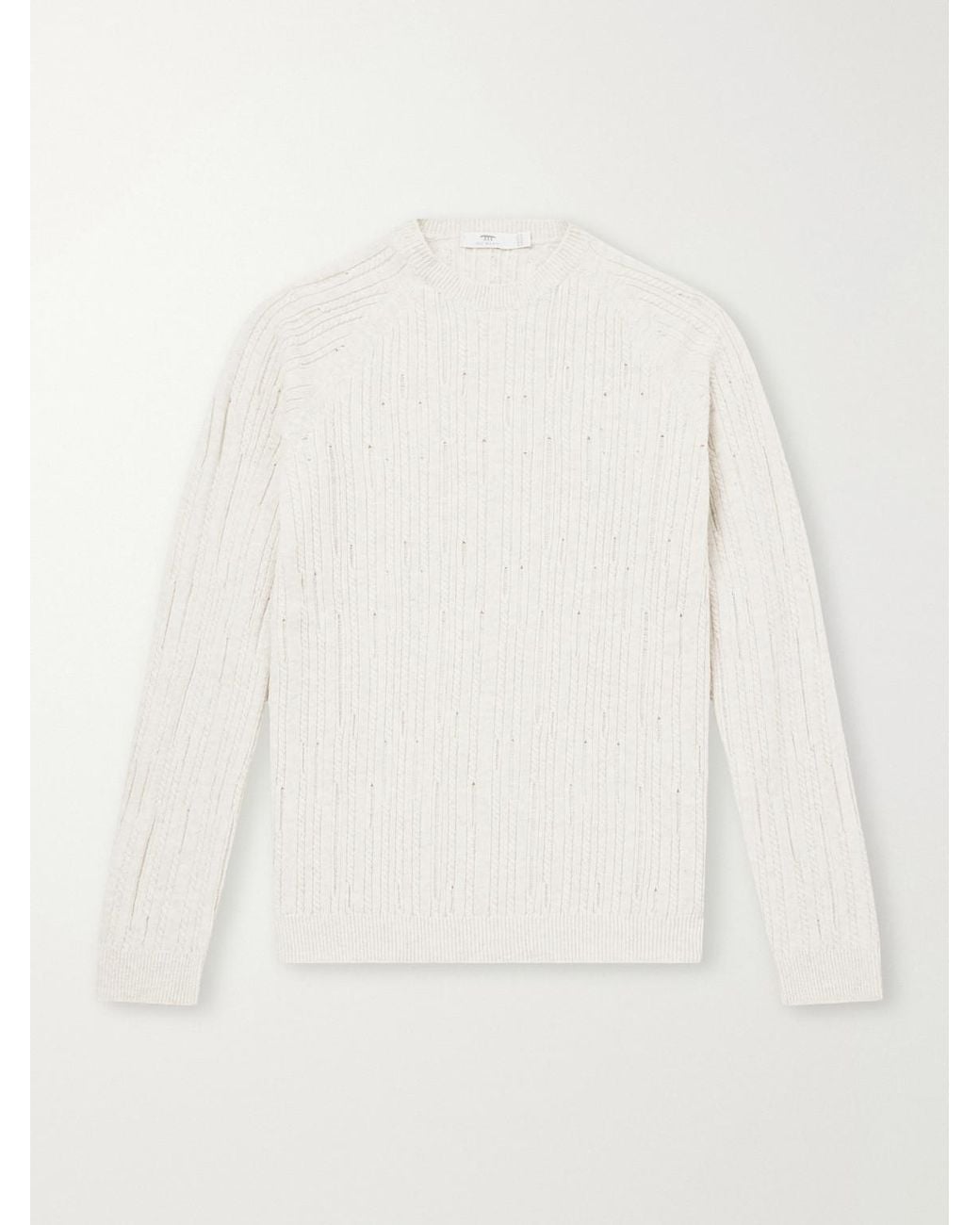 Inis Meáin Natural Stranded Sailor Merino Wool And Cashmere-Blend Sweater for men