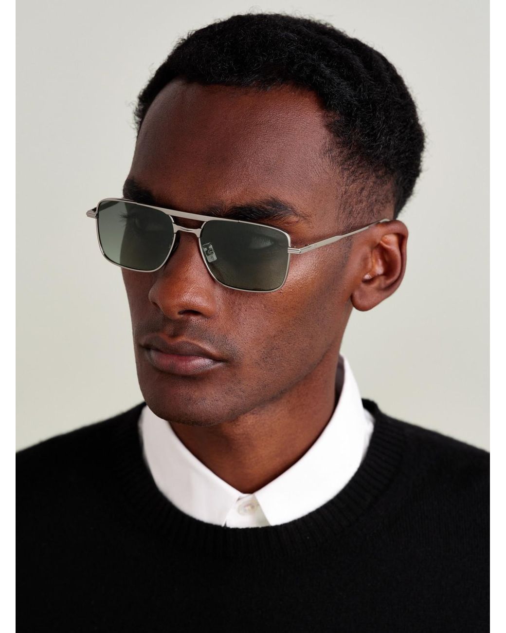 Dior Metallic Diorblacksuit S17U Aviator-Style-Tone Metal Sunglasses for men