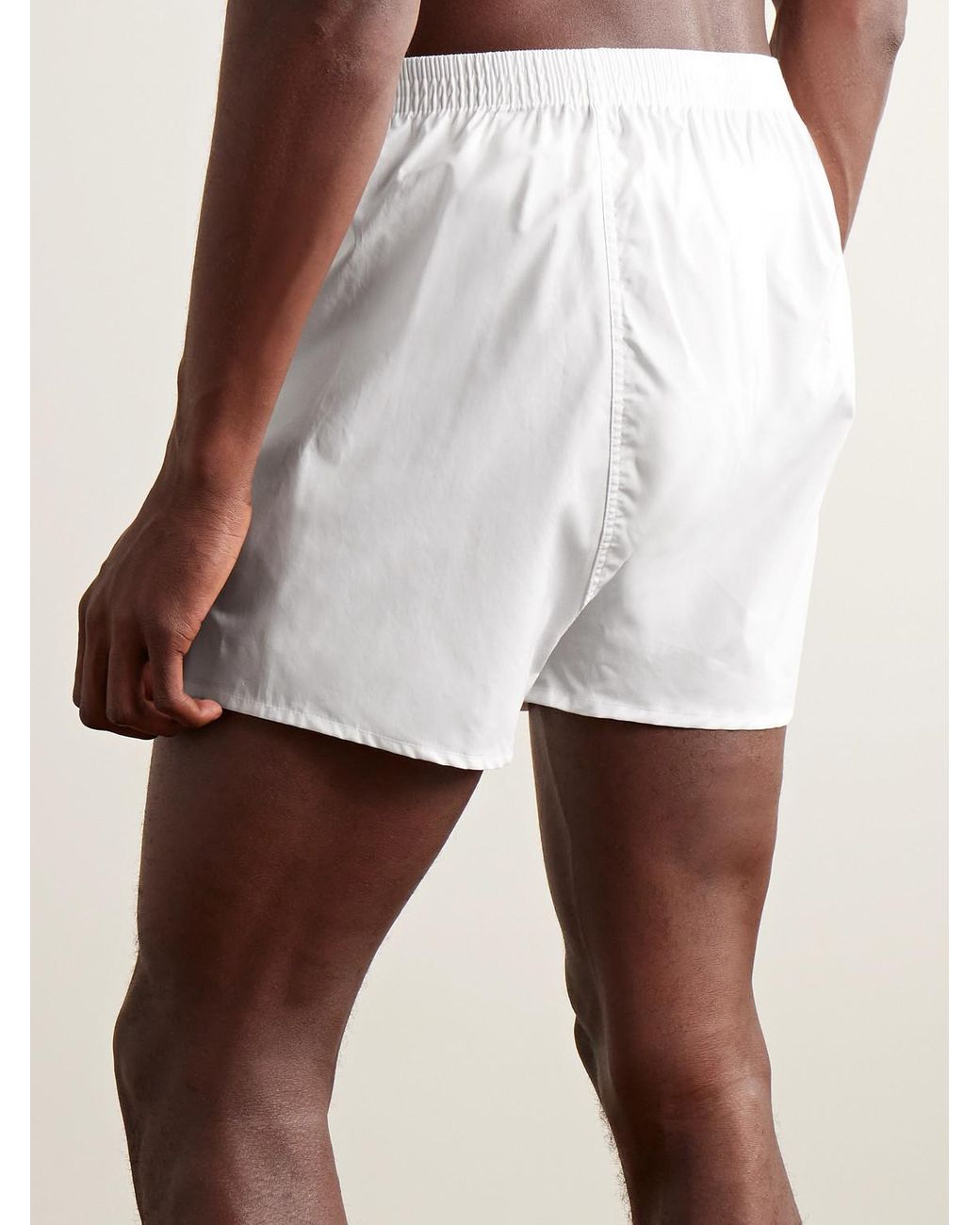 Derek Rose White Savoy Cotton Boxer Shorts for men