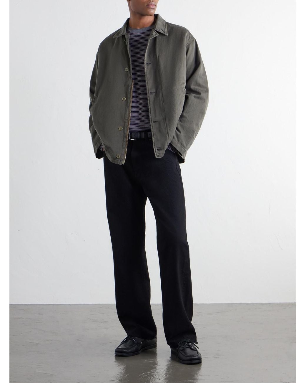 A.PRESSE Green Us N-4 Deck Cotton-Herringbone Jacket for men