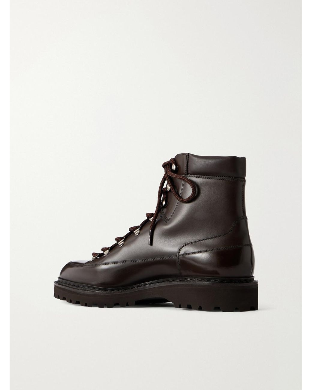 John Lobb Brown Sommet Leather Hiking Boots for men