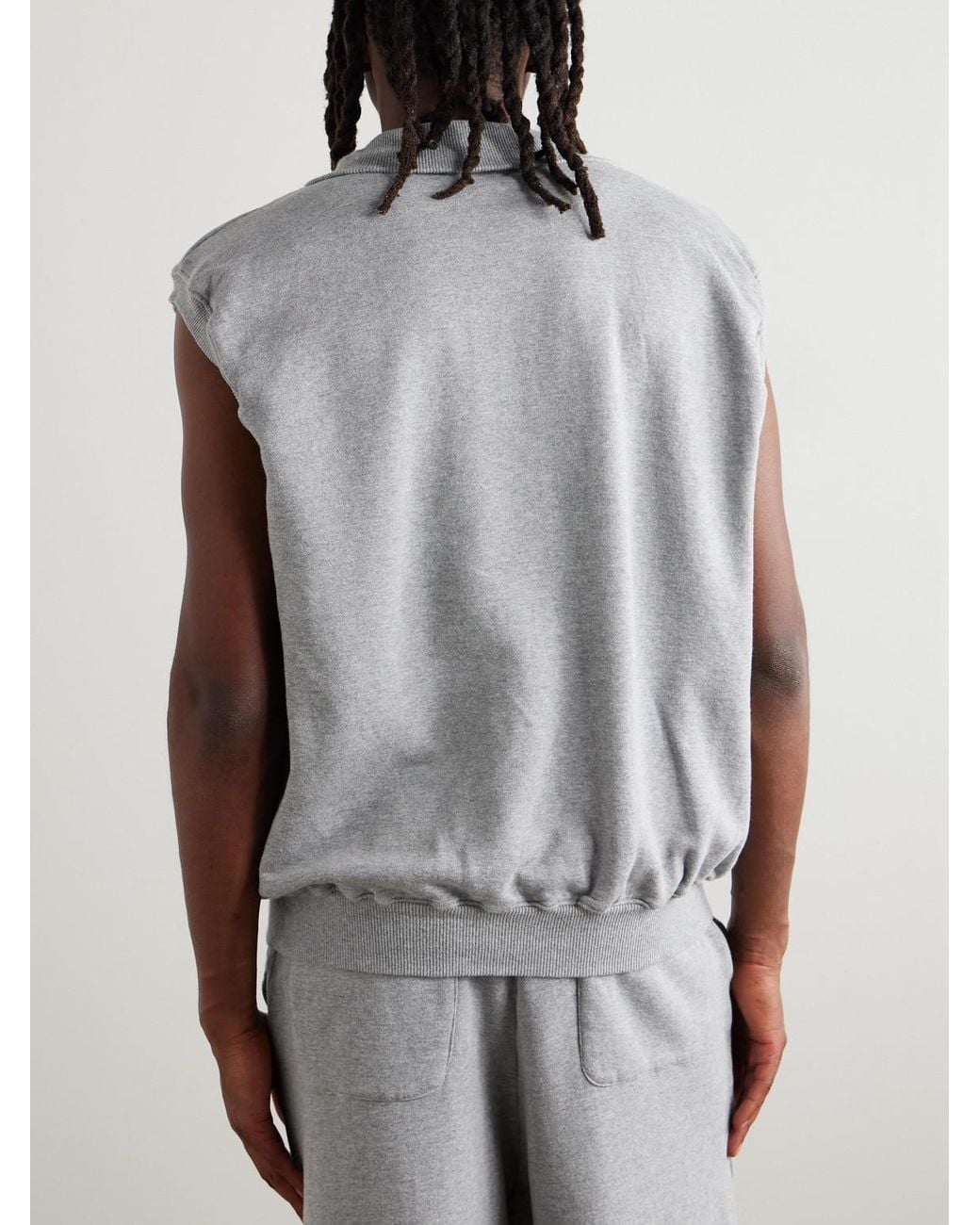 Kapital Gray Ko.u Printed Cotton-jersey Half-zip Gilet for men