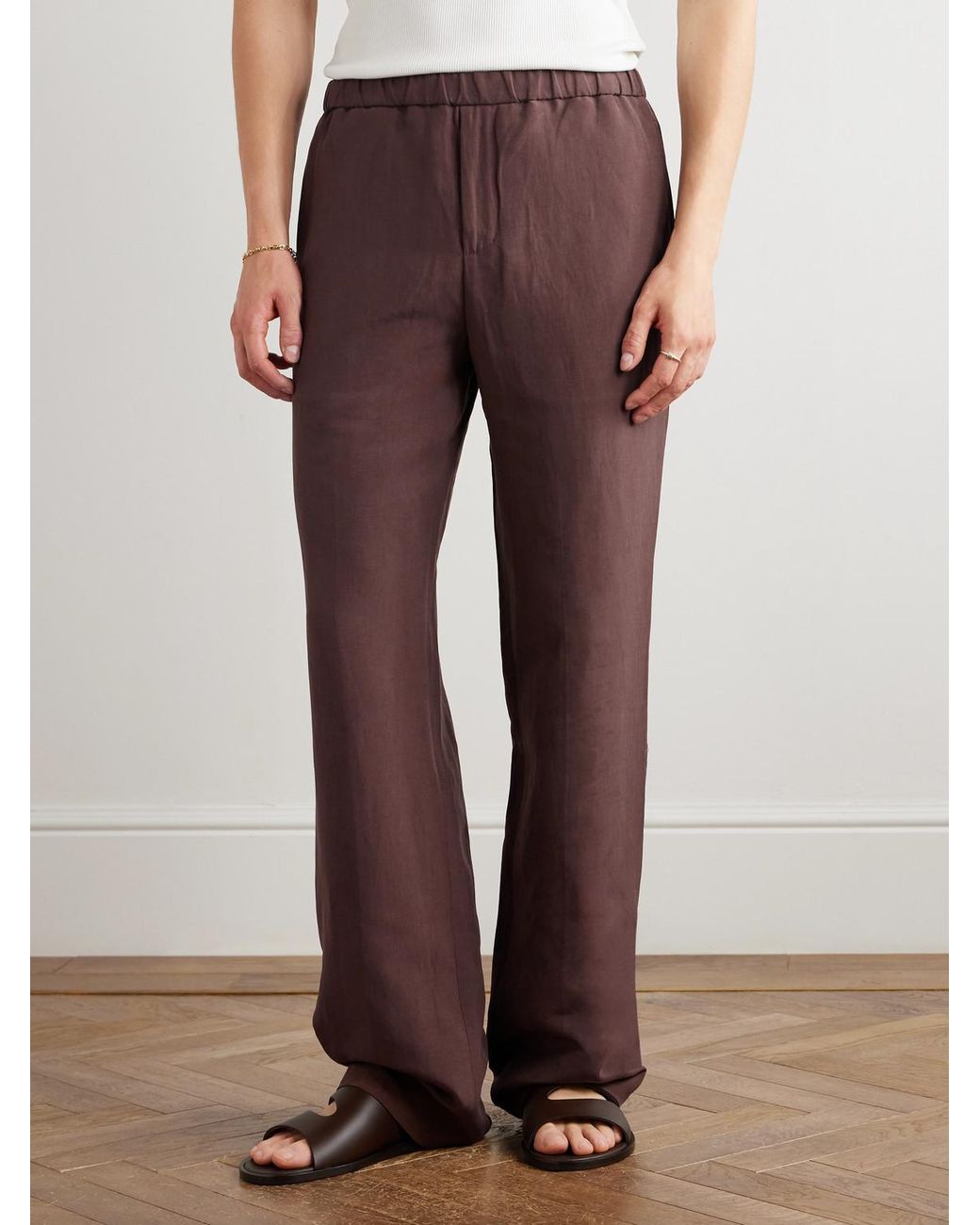 Loro Piana Purple Maryln Straight-Leg Linen And Silk-Blend Trousers for men