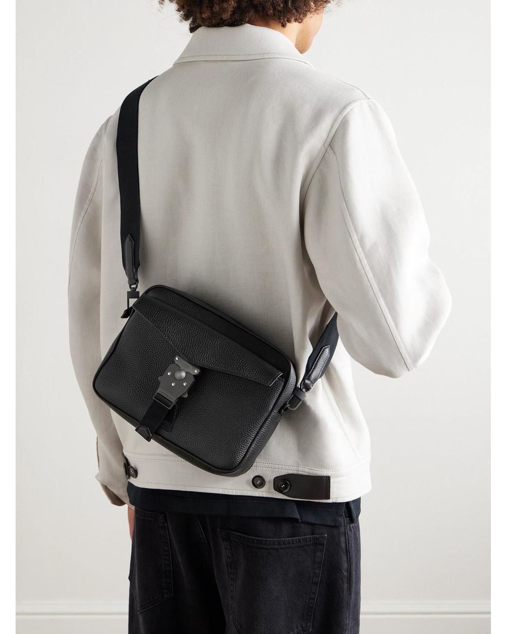 Montblanc Black Mlock 4810 Full-grain Leather Messenger Bag for men