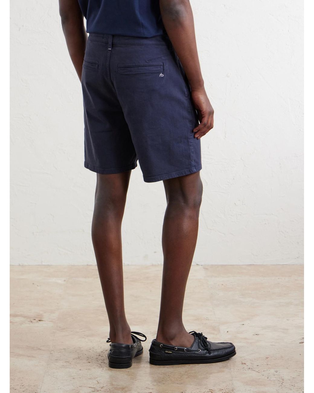 Rag & Bone Blue Aero Straight-Leg Cotton-Blend Shorts for men